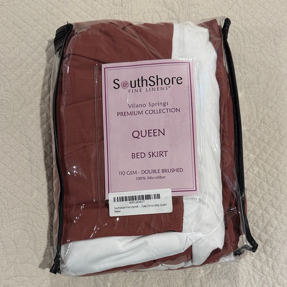 Queen bedskirt. Dark rose, excellent condition.